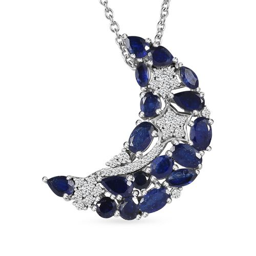 GP Celestial Dream Kollektion- Masoala Saphir, Moissanit und Saphir-Anhänger mit 50cm Kette- 3,87 ct. image number 0