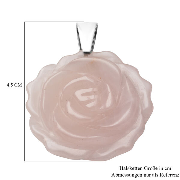 Rosenquarz Halskette 38 cm Edelstahl ca. 95,00 ct image number 4