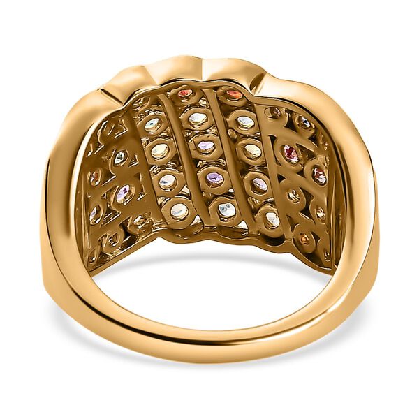 Regenbogen Saphir Ring, 925 Silber Gelbgold Vermeil (Größe 19.00) ca. 2.87 ct image number 6