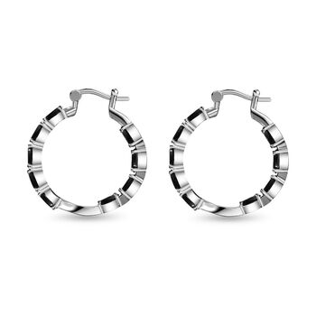 Schwarzer Spinell Ohrringe, 316L Edelstahl , ca. 11.48 ct