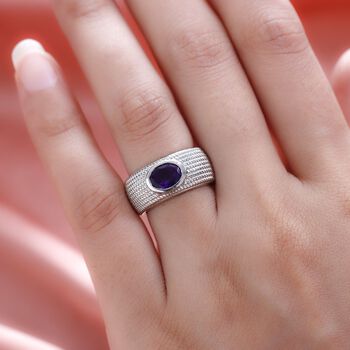 Afrikanischer Amethyst-Solit&auml;r-Ring in Silberton, 0,94 ct.