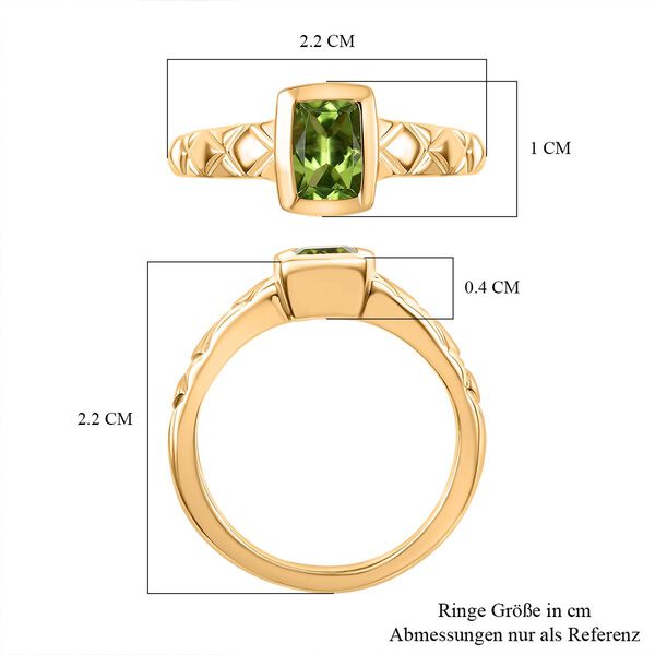 Peridot Ring 925 Silber vergoldet (Gr&ouml;&szlig;e 19.00) ca. 0,90 ct image number 7