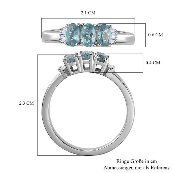 AA Aqua Kyanit und Diamant Ring - 0,96 ct. image number 7