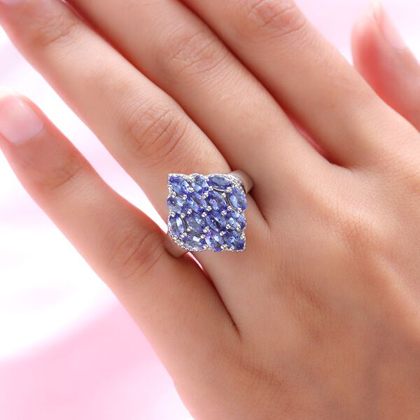 Tansanit-Ring, 925 Silber platiniert  ca. 2,76 ct image number 3