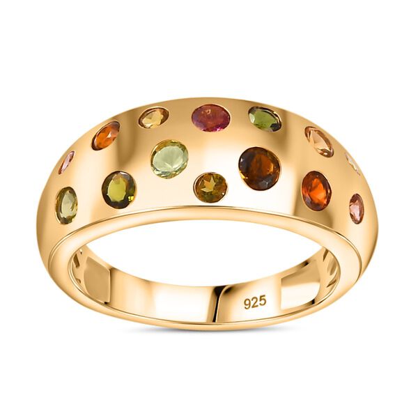 AA Mehrfarbiger-Turmalin Ring, 925 Silber, 750 Gelbgold Vermeil (Größe 21.00) ca. 1.00 ct image number 4