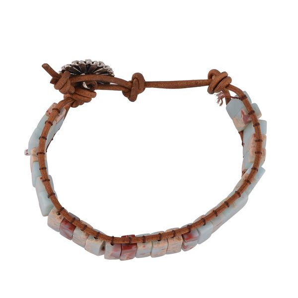 Imperial Blaues und Rotes Jaspis Armband, ca. 19 cm, Schwarz oxidiert ca. 80.00 ct image number 5