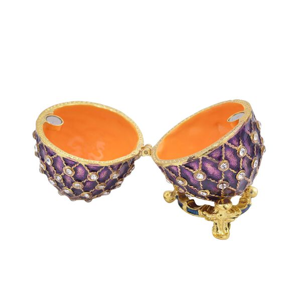 Tablettend&ouml;schen mit wei&szlig;en Kristallen, emailliert, 4x6,5 cm, Dunkelrot image number 5