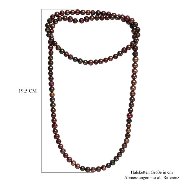 Bronze gef&auml;rbte S&uuml;&szlig;wasserperle Halskette, 70 cm image number 5