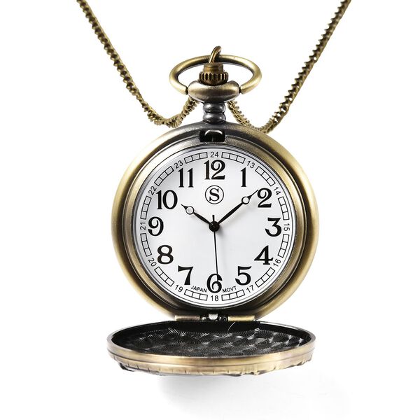 STRADA Taschenuhr mit 79cm Kette im Elefantenmotiv, Japanisches Uhrwerk image number 7