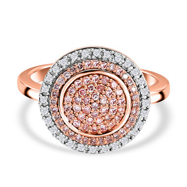Rosa und weißer Diamant-Ring - 0,50 ct.