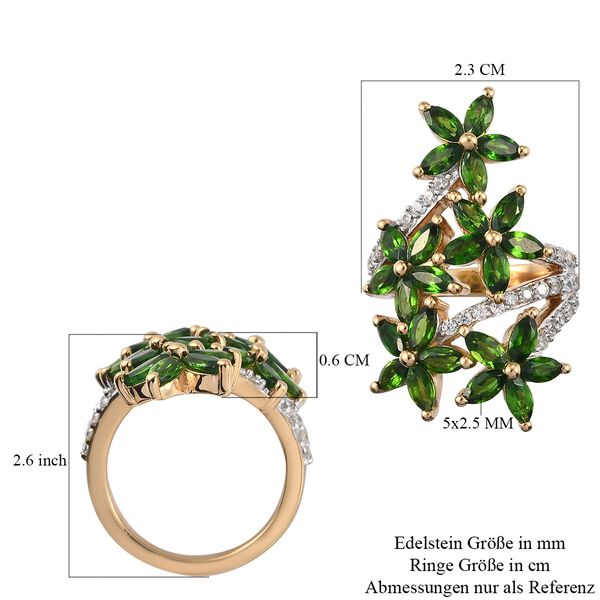 Nat&uuml;rlicher Chromdiopsid und Zirkon-Ring - 4,13 ct. image number 7