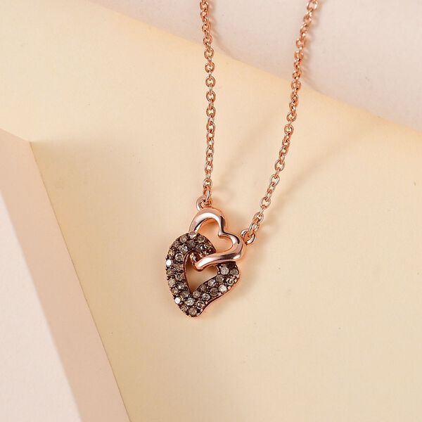 GP Amore Kollektion - Champagner Diamant und Kanchanaburi blaue Saphir-Halskette, 45cm - 0,28 ct. image number 2