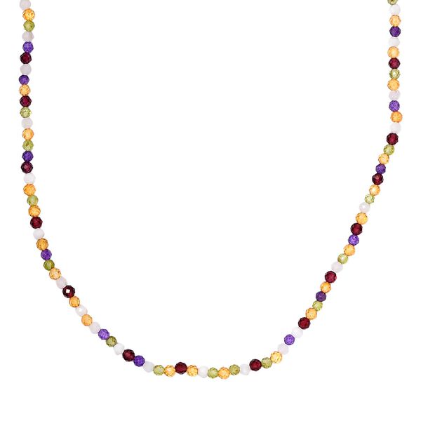 Mehrfarbige Edelstein-Halskette,  50 cm - 33,50 ct.