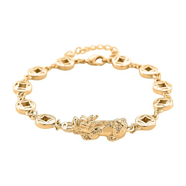 Nickelfreies Messing Armband ca. 18 cm + 2.5 cm Extender, ca. 13,50g, Goldfarben image number 4