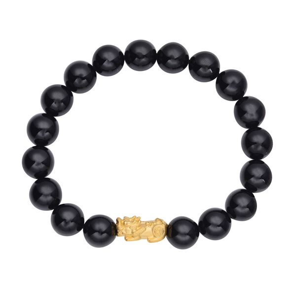 Flexibles, schwarzes Turmalin-Armband, 19 cm image number 0