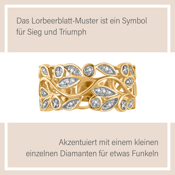 ALLORO Ring, Creolen und Anh&auml;nger mit Diamantakzenten, Silber vergoldet image number 32