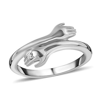Hug Ring in platiniertem Silber