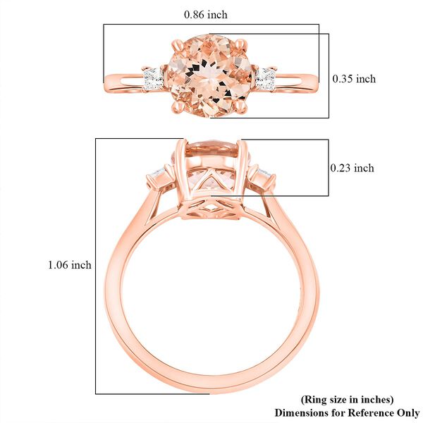 AAA Morganit, Wei&szlig;er Diamant Ring, AGI zertifiziert und gepr&uuml;ft, 585 Rosa Gold (Gr&ouml;&szlig;e 18.00) ca. 1.80 ct image number 5