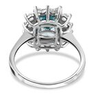 AAA Ratanakiri Blauer Zirkon und Zirkon Halo Ring 375 Weißgold image number 5