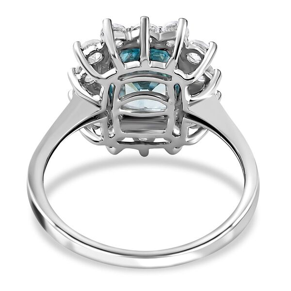 AAA Ratanakiri Blauer Zirkon und Zirkon Halo Ring 375 Weißgold image number 7