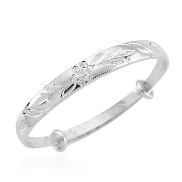 Flexibler Armreif, Klassischer Bangle Still, Messing, Silberfarben image number 5