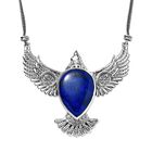 Lapislazuli Halskette, ca. 45 cm, 925 Silber platiniert, ca. 24.13 ct