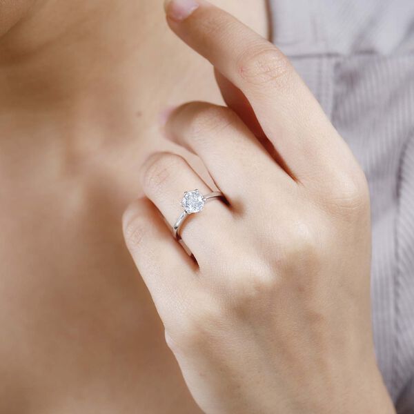 100 Facetten Moissanit Ring, 925 Silber rhodiniert - 1,01 ct. image number 3