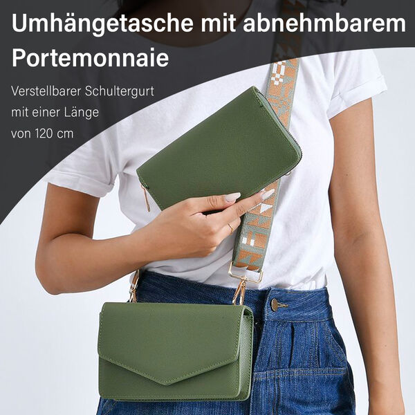 Modische Sling-Crossbody-Tasche mit RFID-Schutz, Grün image number 2