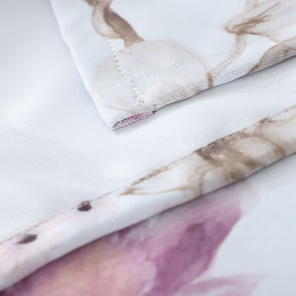 2er-Set - Verdunkelungsvorh&auml;nge mit 8 Metallringen, Blumenwiese, Rosa-Lila&nbsp; image number 4