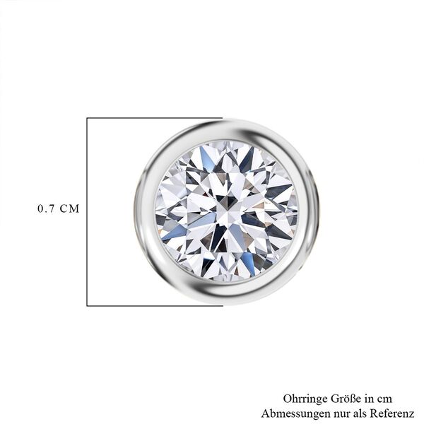 LUXURIANT 1 ct. SGL zertifizierte VS-EF Labor Diamant Ohrringe, 925 Silber rhodiniert image number 7