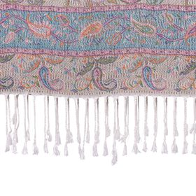 Schal mit Paisley-Muster und Fransen, 70x180cm, Beige