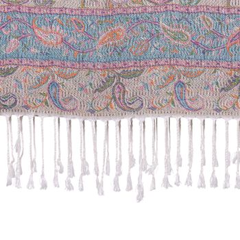 Schal mit Paisley-Muster und Fransen, 70x180cm, Beige