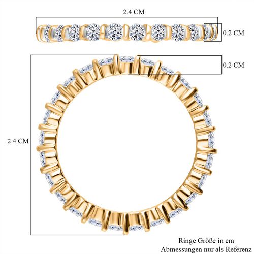 Lab Grown Diamant SI-GH Ring 925 Silber 750 Gelbgold Vermeil (Größe 18.00) ca. 1,00 ct image number 5