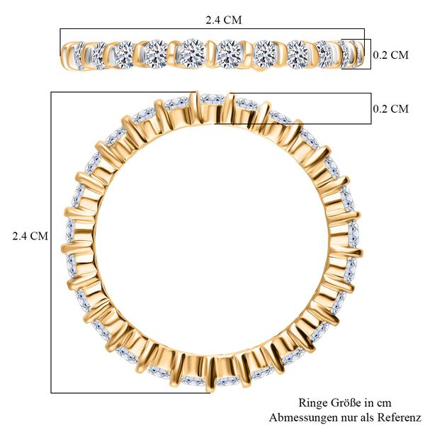 LUXURIANT DIAMOND - Lab Grown Diamant SI-GH Ring 925 Silber 750 Gelbgold Vermeil (Gr&ouml;&szlig;e 18.00) ca. 1.00 ct image number 5