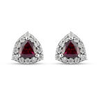 Anthill Granat und Zirkon Ohrstecker925 Silber platiniert ca. 0,89 ct