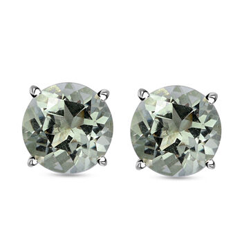 Prasiolith-Ohrringe, 925 Silber ca. 5,26 ct