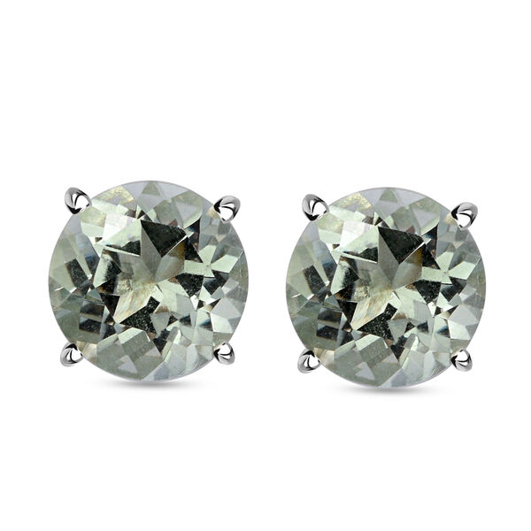 Prasiolith-Ohrringe, 925 Silber ca. 5,26 ct