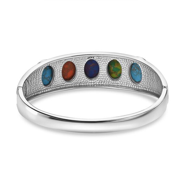 Mehrfach Türkis Armreif ca. 19 cm Edelstahl ca. 27.87 ct image number 5