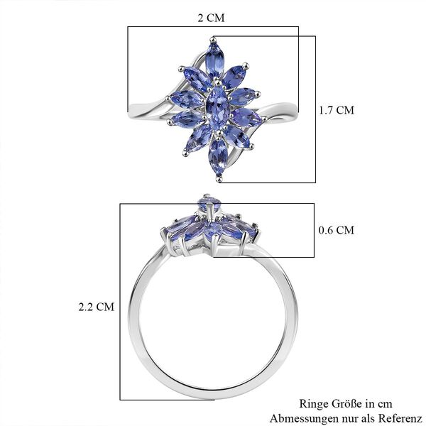 Tansanit Ring 925 Silber rhodiniert (Größe 21.00) ca. 0,95 ct image number 7