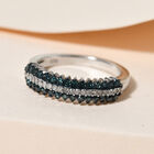 Blauer und weißer Diamant-Ring, 925 Silber platiniert  ca. 0,50 ct image number 1