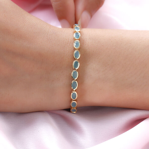 Grandidierit-Armband, ca. 20 cm, 925 Silber vergoldet ca. 6.51 ct image number 3