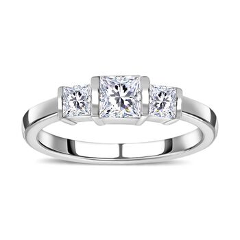 J Francis gefertigt mit SWAROVSKI-  Swarovski Zirkonia Ring, 925 Silber rhodiniert