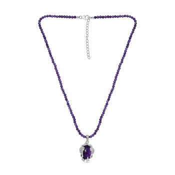 AA Afrikanischer Amethyst-Anh&auml;nger mit 45cm Kette - 62 ct.
