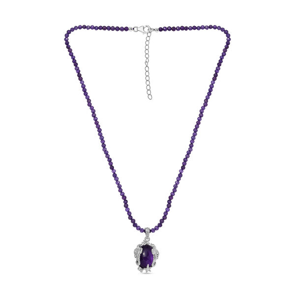 AA Afrikanischer Amethyst-Anh&auml;nger mit 45cm Kette - 62 ct. image number 4