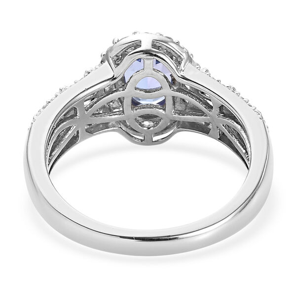 Tansanit und Zirkon Ring 925 Silber Platin  ca. 1,76 ct image number 5