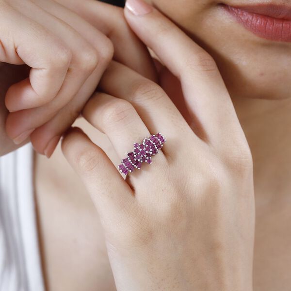 AA Afrikanischer Rubin-Ring, 925 Silber 750 rhodiniert - 1,87 ct. image number 3