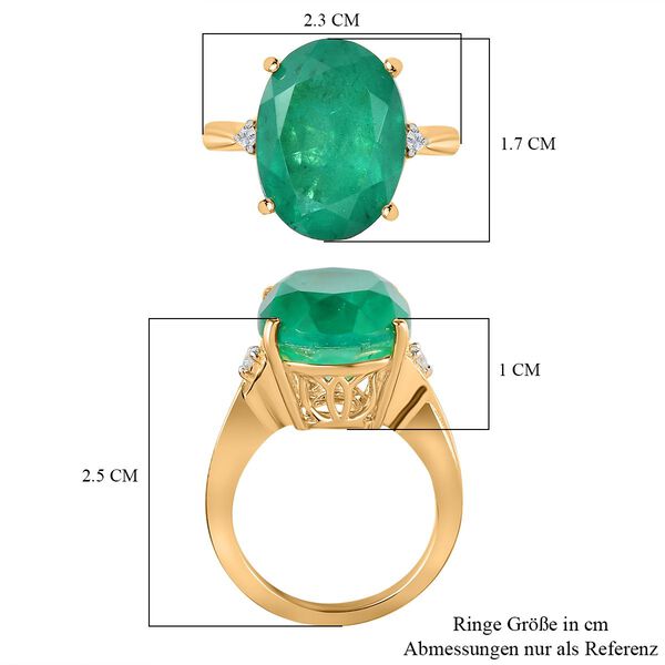 Smaragd Quarz Triplett und Zirkon Ring - 10,60 ct. image number 7
