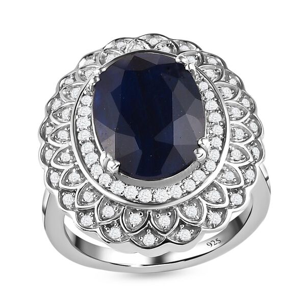 Diffundierter, blauer Saphir und Zirkon-Ring - 7,32 ct. image number 4