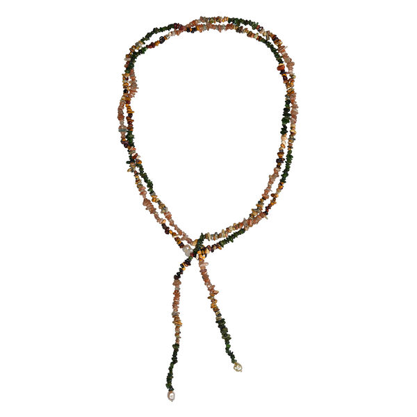 Mehrfarbig Edelsteine, S&uuml;&szlig;wasser Perle Halskette ca. 203 cm image number 4