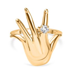 D'Joy Moissanit Ring 925 Silber 750 Gelb Vergoldet (Größe 17.00) ca. 0.11 ct D'Joy Moissanit Ring 925 Silber 750 Gelb Vergoldet (Größe 17.00) ca. 0.11 ct
